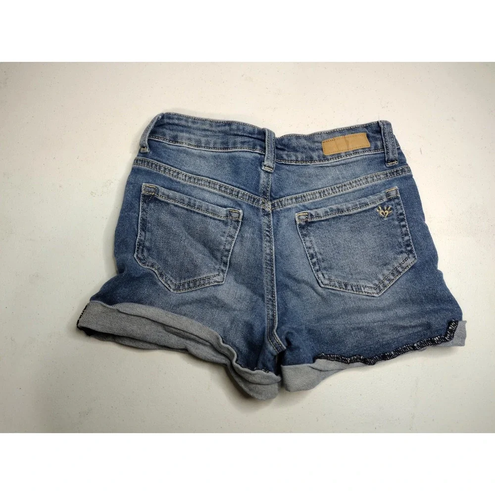 Justice Girls Distressed‎ Denim Rainbow Pocket Shorts Size 12